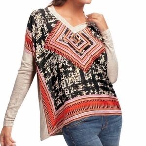 Cabi Silk Aztec Print Top Boho